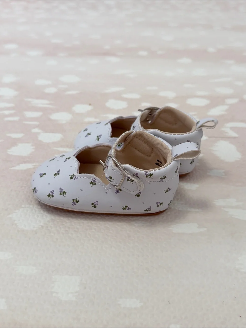 White Floral Mary Jane Baby Shoes